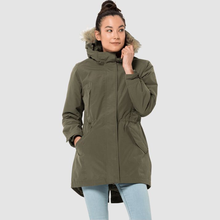 Jack Wolfskin Womens Wildwood Winter Parka Deep Green 371269VUR